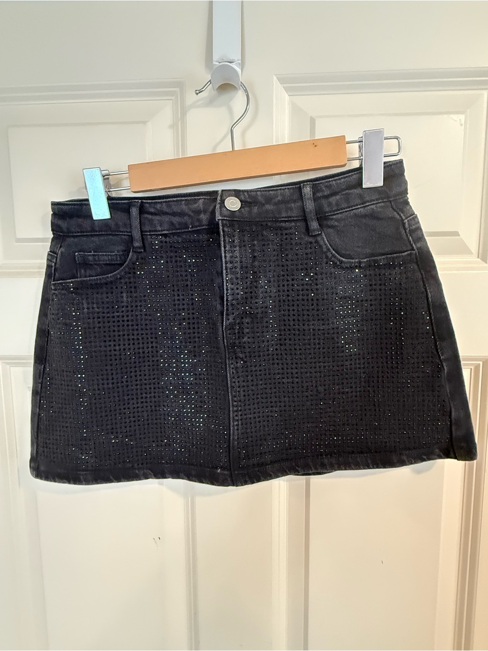 GB girls Black Mini Skirt with Sparkle Studs
